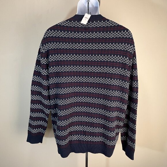 NWT Banana Republic Men's Wool blend Fair Isle crewneck Sweater XL NEW - Picture 3 of 6